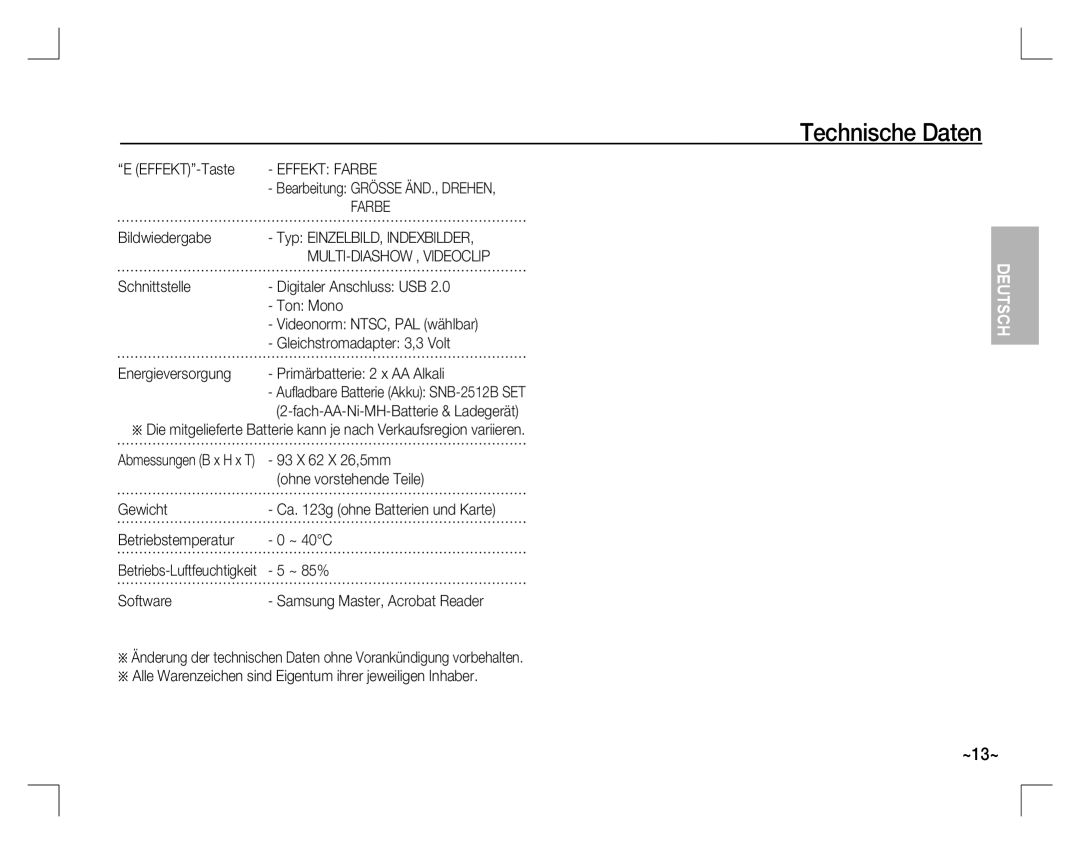 Samsung EC-S760ZSBA/IT, EC-S860ZSBA/FR, EC-S860U01KFR, EC-S760ZPDA/E3, EC-S860ZSDA/E3, EC-S860ZPDA/E3, EC-S860ZUAA Effekt Farbe 