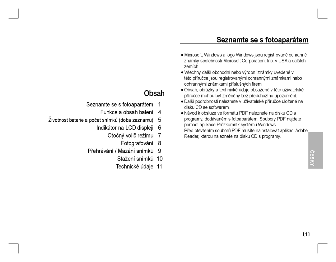 Samsung EC-S760ZUBA/RU, EC-S860ZSBA/FR Obsah, Seznamte se s fotoaparátem, Životnost baterie a počet snímků doba záznamu 