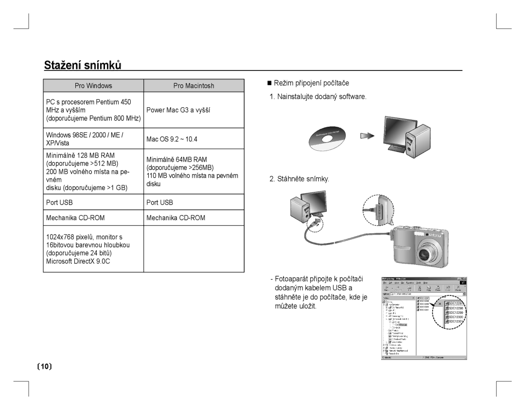 Samsung EC-S860ZBBA/CA, EC-S860ZSBA/FR, EC-S860U01KFR, EC-S760ZPDA/E3, EC-S860ZSDA/E3, EC-S860ZPDA/E3 manual Stažení snímků 