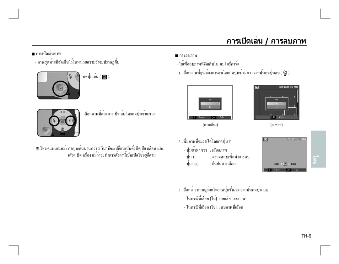 Samsung EC-S760ZUBC/AS, EC-S860ZSBA/FR, EC-S860U01KFR, EC-S760ZPDA/E3, EC-S860ZSDA/E3 manual การเปิดเล่น/ การลบภาพ, ภาพเดียว 