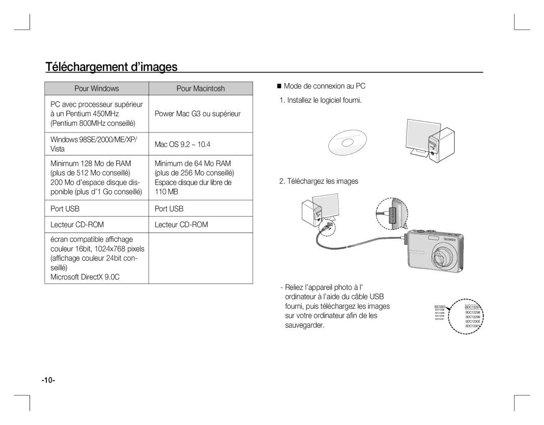 Samsung EC-S860ZBBB/E1, EC-S860ZSBA/FR, EC-S860U01KFR, EC-S760ZPDA/E3, EC-S860ZSDA/E3, EC-S860ZPDA/E3 Téléchargement d’images 