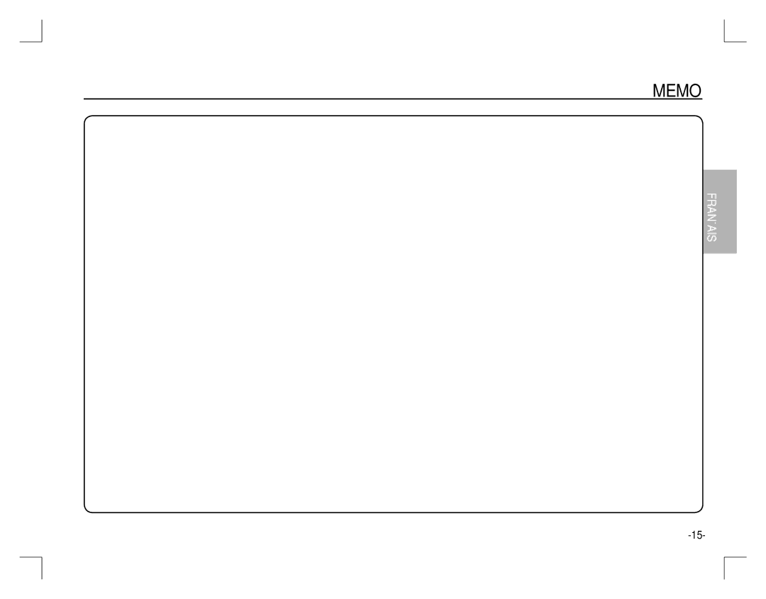 Samsung EC-S860ZUBB/E1, EC-S860ZSBA/FR, EC-S860U01KFR, EC-S760ZPDA/E3, EC-S860ZSDA/E3, EC-S860ZPDA/E3, EC-S860ZBDA/E3 manual Memo 