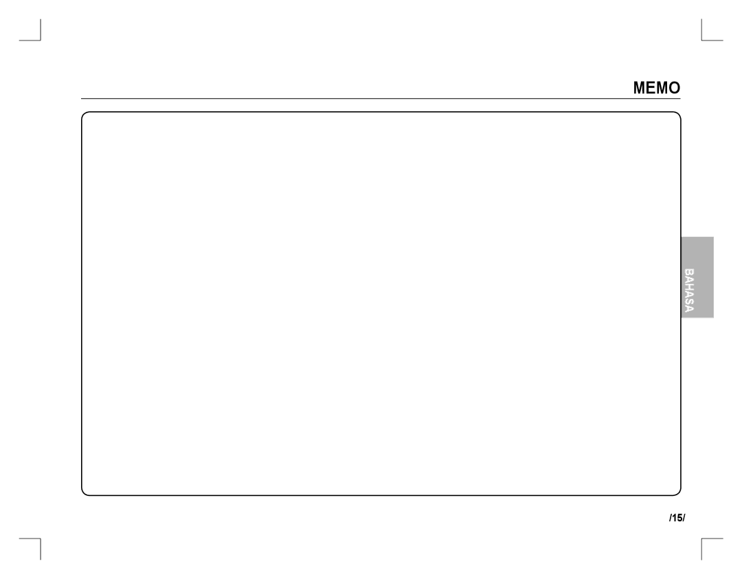 Samsung EC-S760ZSBA/US, EC-S860ZSBA/FR, EC-S860U01KFR, EC-S760ZPDA/E3, EC-S860ZSDA/E3, EC-S860ZPDA/E3, EC-S860ZBDA/E3 manual Memo 