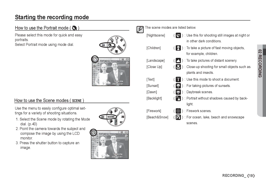 Samsung EC-S760ZUBA/FR, EC-S860ZSBA/FR, EC-S860U01KFR, EC-S760ZPDA/E3, EC-S860ZSDA/E3 manual How to use the Portrait mode 