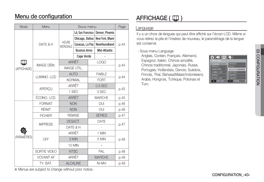 Samsung EC-S860S01KFR, EC-S860ZSBA/FR, EC-S860U01KFR, EC-S760ZPDA/E3, EC-S860ZSDA/E3, EC-S860ZPDA/E3, EC-S860ZBDA/E3 Language 