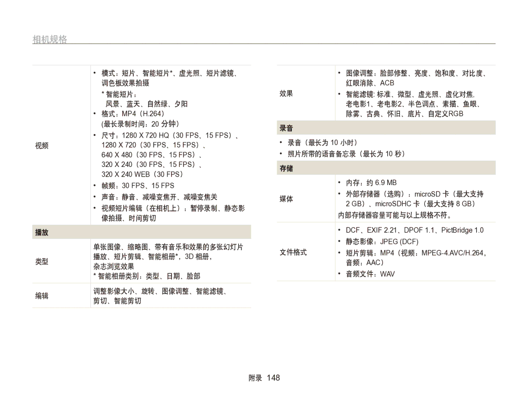 Samsung EC-SH100ZBPRE3, EC-SH100ZBPBE1, EC-SH100ZBPBE3, EC-SH100ZBPSE3, EC-SH100ZBPSE2, EC-SH100ZBPRE2 manual 智能短片： 风景、蓝天、自然绿、夕阳 