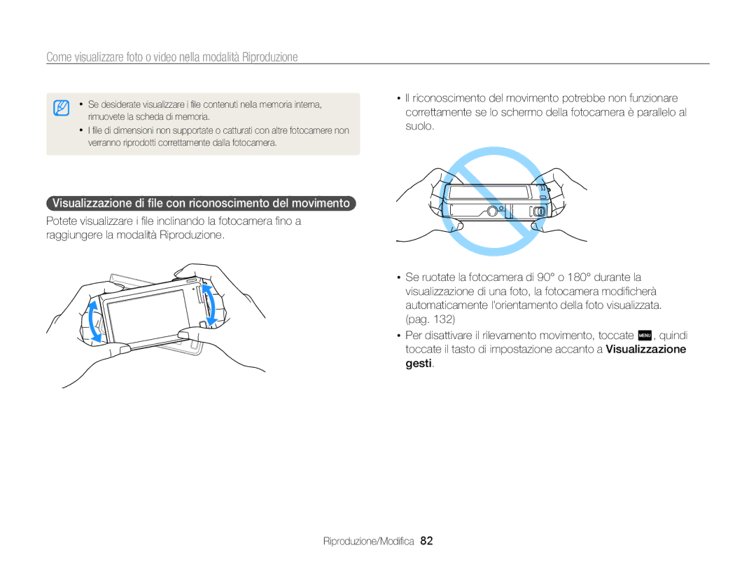 Samsung EC-SH100ZBPSE1, EC-SH100ZBPBE1, EC-SH100ZDPSME manual Come visualizzare foto o video nella modalità Riproduzione 