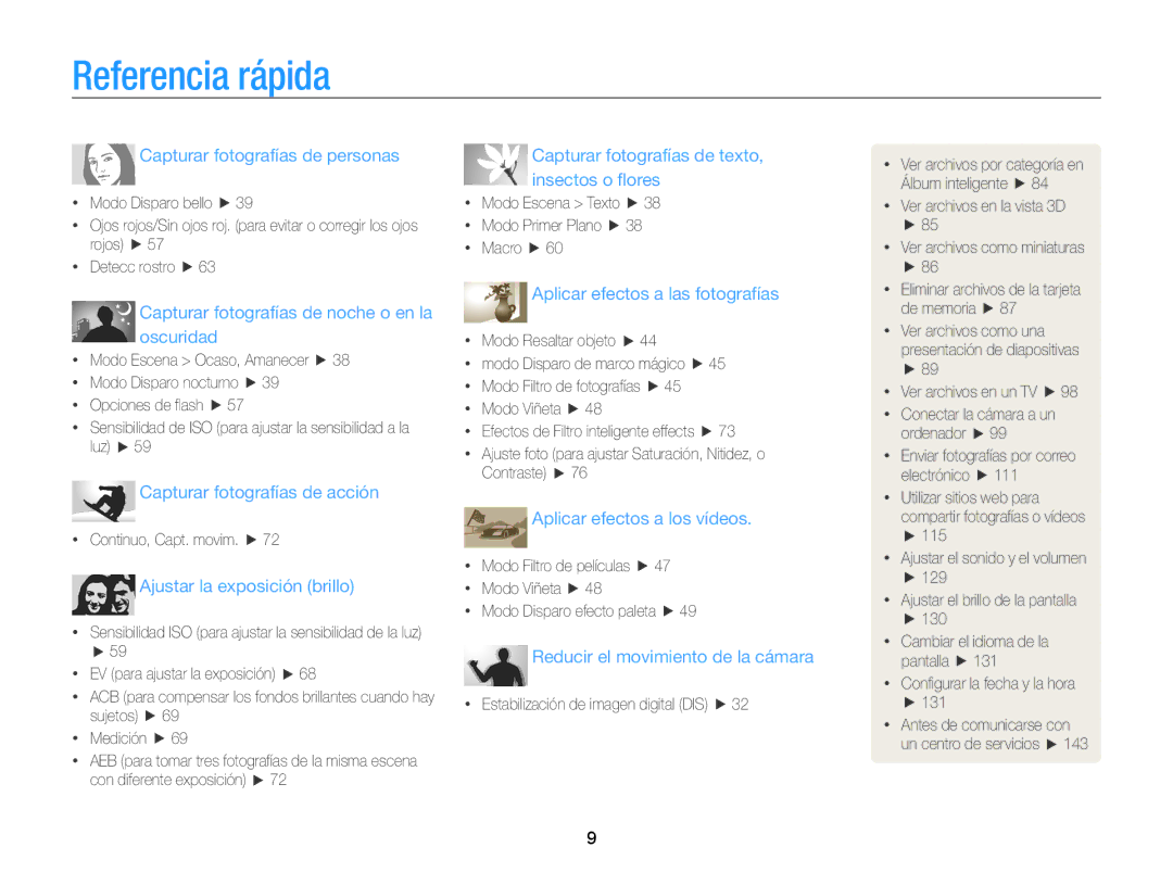 Samsung EC-SH100ZBPRE1, EC-SH100ZBPBE1 manual Referencia rápida, Capturar fotografías de personas 