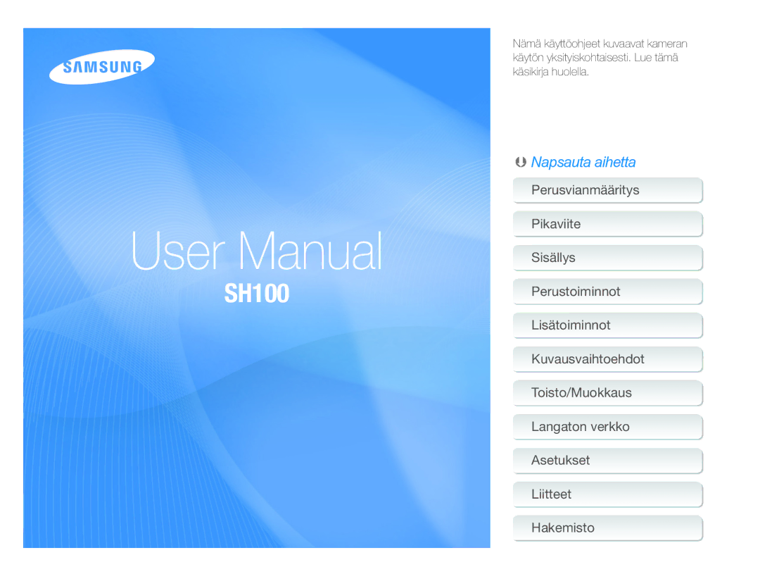 Samsung EC-SH100ZBPRE2, EC-SH100ZBPSE2, EC-SH100ZBPBE2 manual 