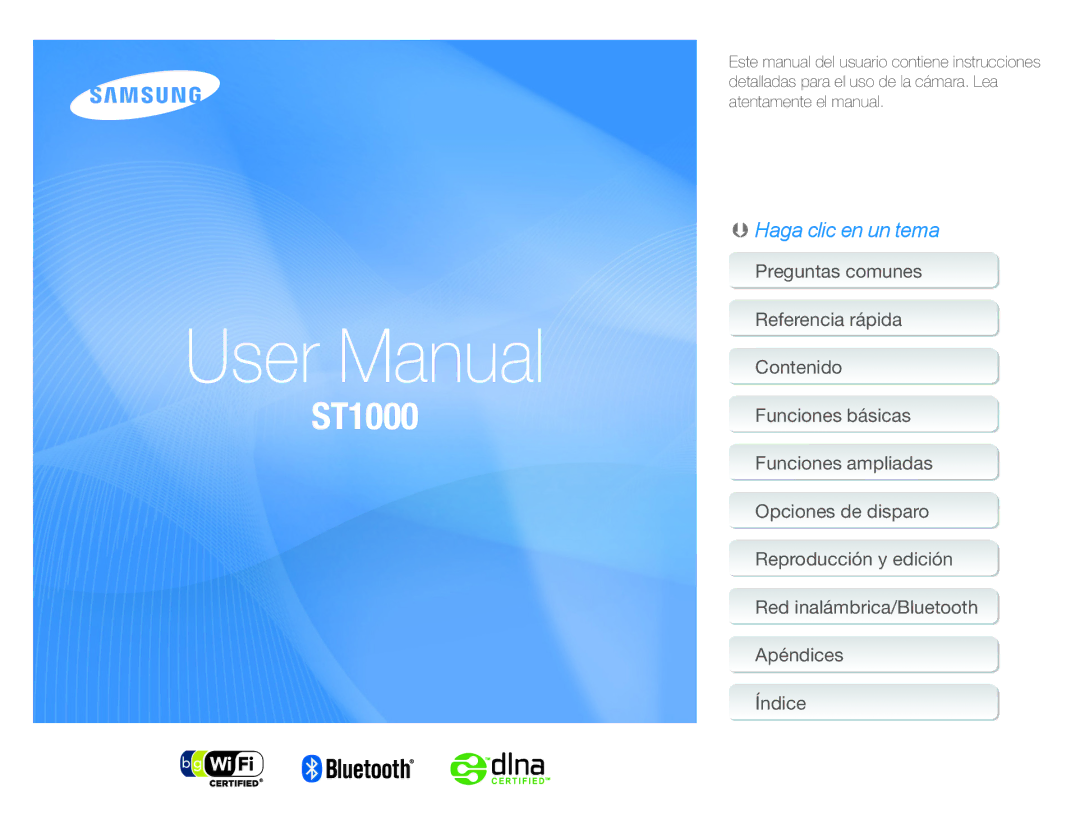 Samsung EC-ST1000BPSE3, EC-ST1000BPBE1, EC-ST1000BPGZA manual 