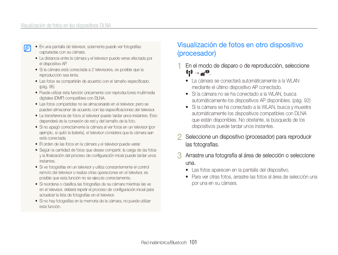 Samsung EC-ST1000BPBE1, EC-ST1000BPSE3, EC-ST1000BPGZA manual Visualización de fotos en otro dispositivo procesador 