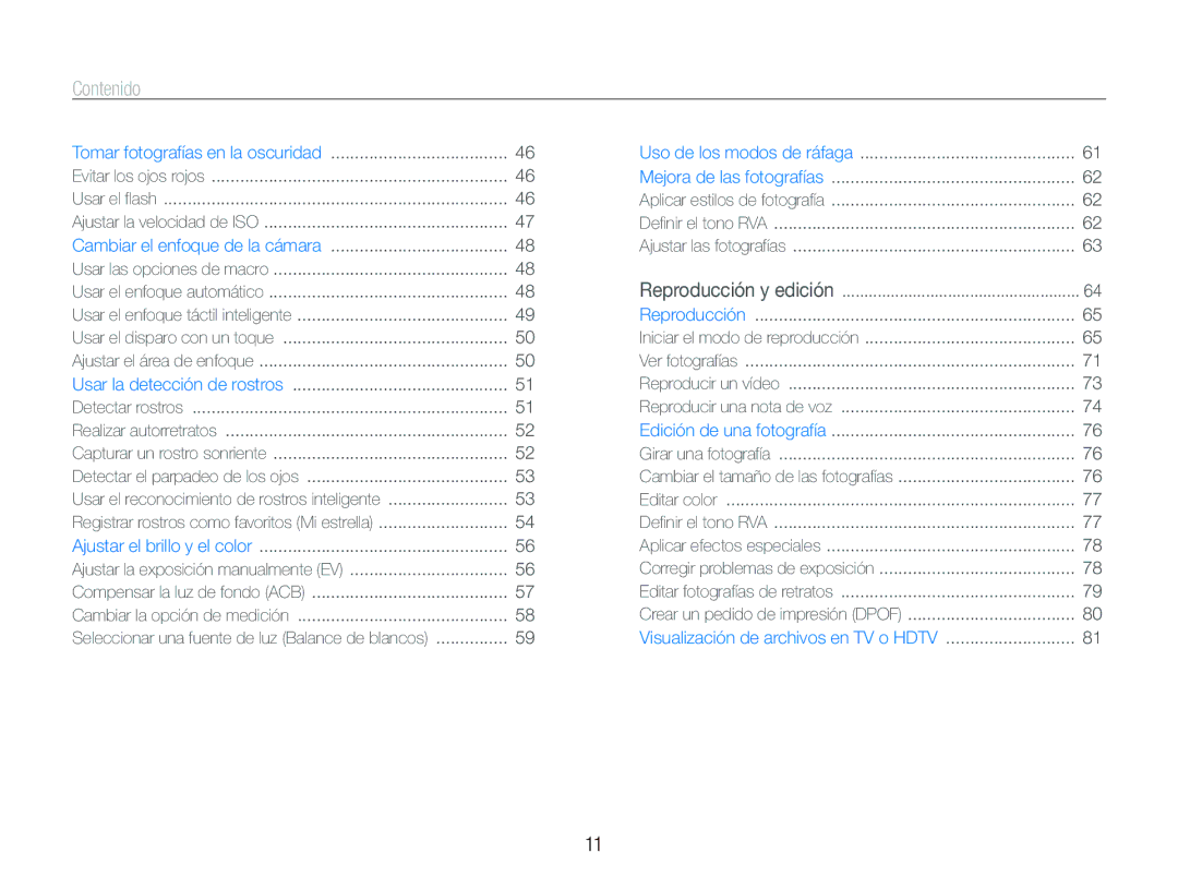 Samsung EC-ST1000BPBE1, EC-ST1000BPSE3, EC-ST1000BPGZA manual Contenido 