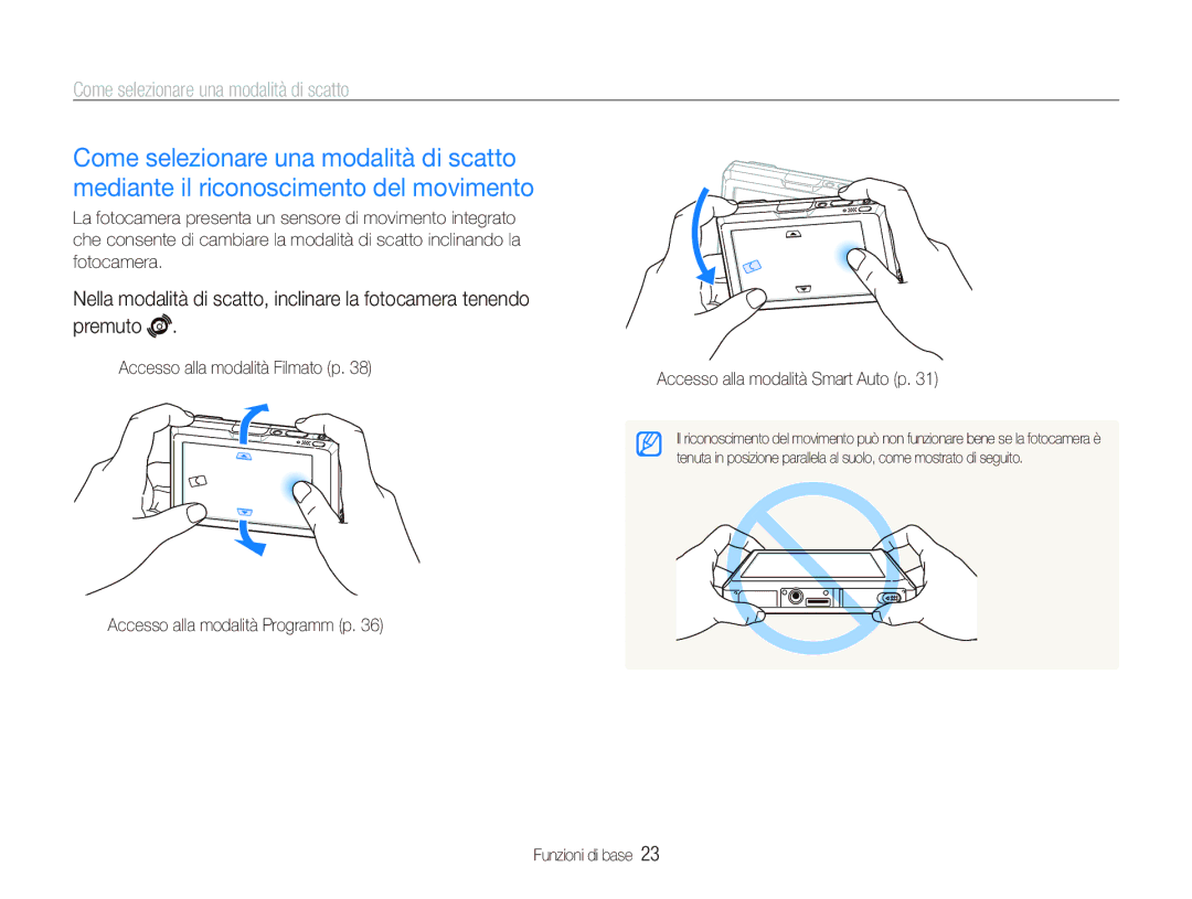 Samsung EC-ST1000BPBIT, EC-ST1000BPGIT manual Come selezionare una modalità di scatto 