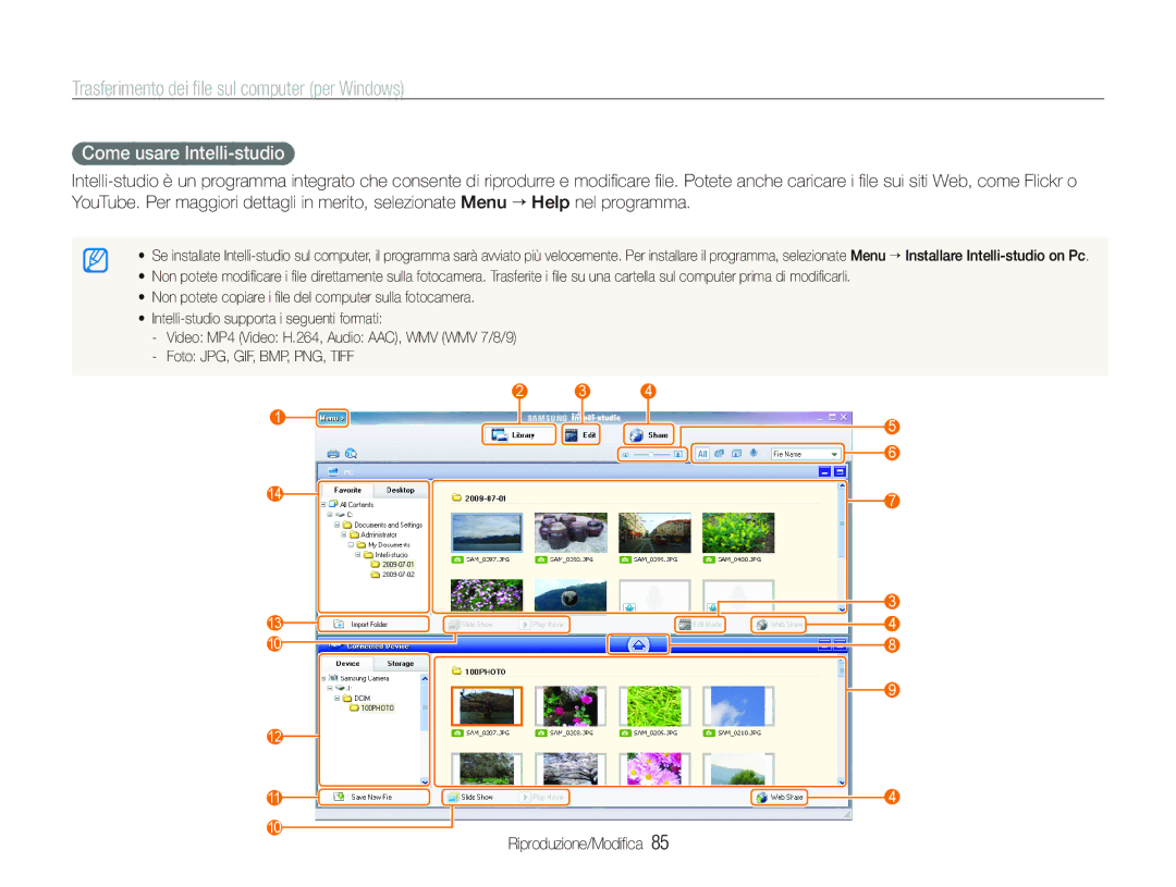 Samsung EC-ST1000BPBIT, EC-ST1000BPGIT manual Come usare Intelli-studio 