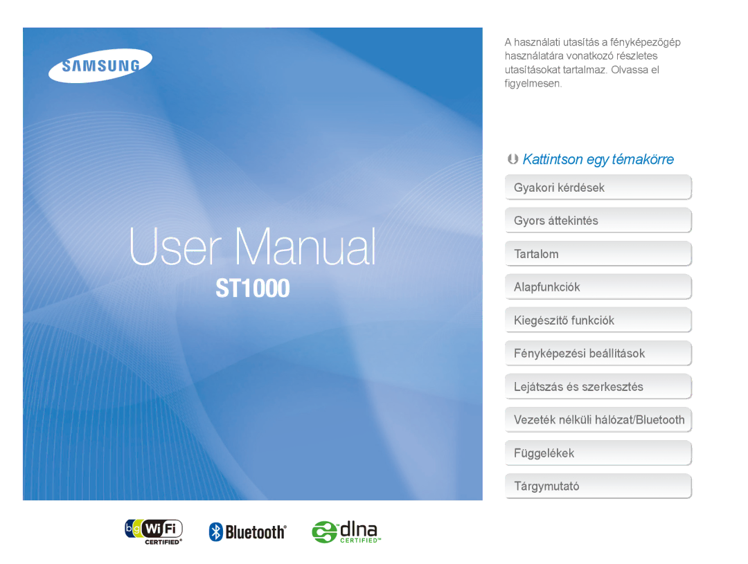 Samsung EC-ST1000BPSE3 manual 