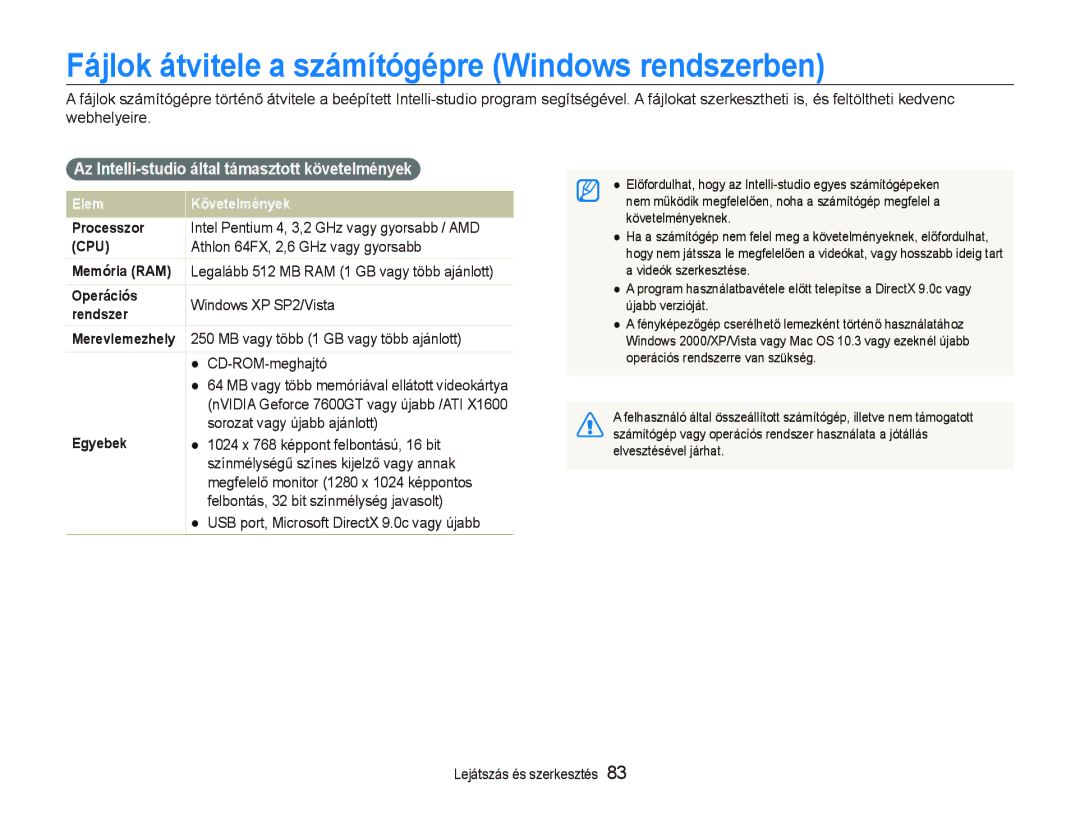 Samsung EC-ST1000BPGE3, EC-ST1000BPBIT, EC-ST1000BPSE3, EC-ST1000BPBE3 Fájlok átvitele a számítógépre Windows rendszerben 