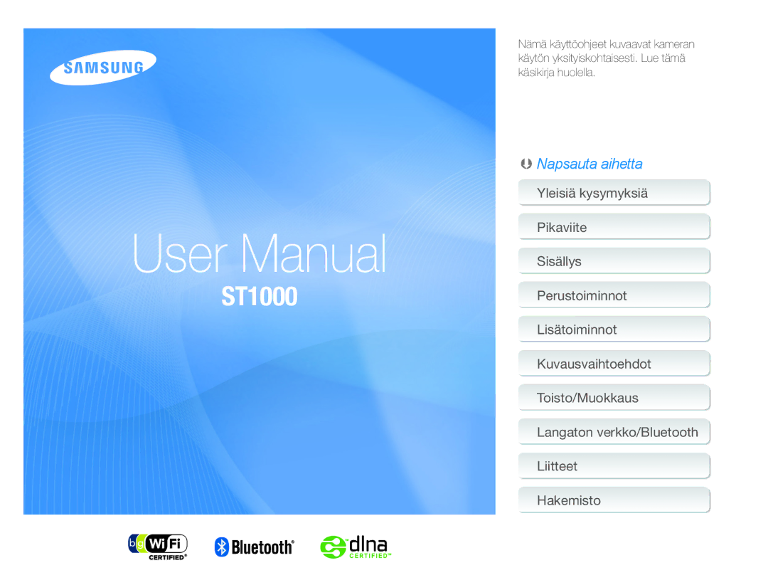 Samsung EC-ST1000BPBE2, EC-ST1000BPRE2, EC-ST1000BPGE2, EC-ST1000BPSE2, EC-ST1000BPUE2 manual 