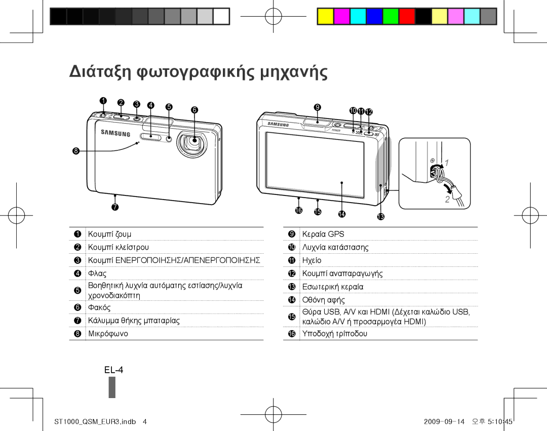 Samsung EC-ST1000BPSE2, EC-ST1000BPSE1, EC-ST1000BPRFR, EC-ST1000BPBFR, EC-ST1000BPBE1 Διάταξη φωτογραφικής μηχανής, EL-4 