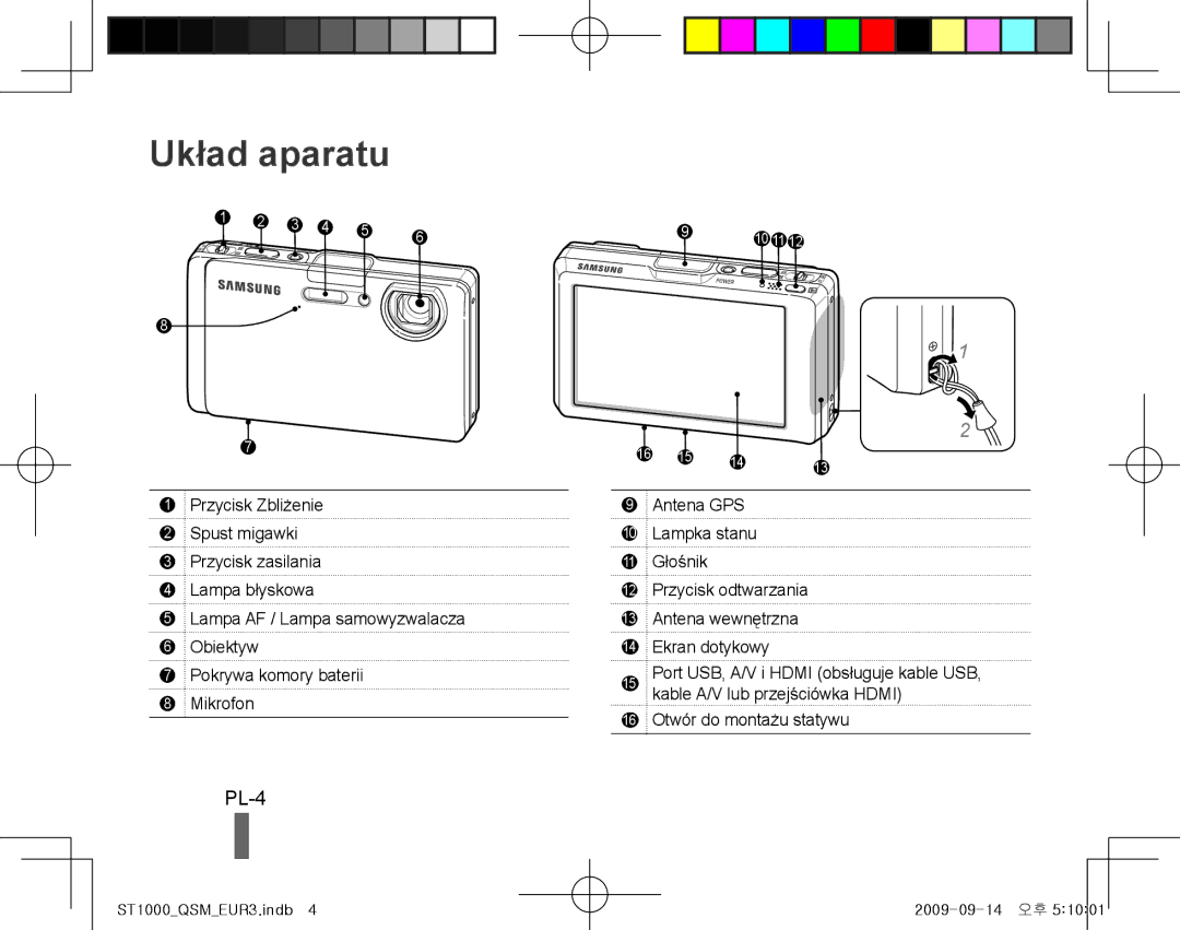 Samsung EC-ST1000BPBIT, EC-ST1000BPSE1, EC-ST1000BPRFR, EC-ST1000BPBFR, EC-ST1000BPBE1, EC-ST1000BPUFR Układ aparatu, PL-4 