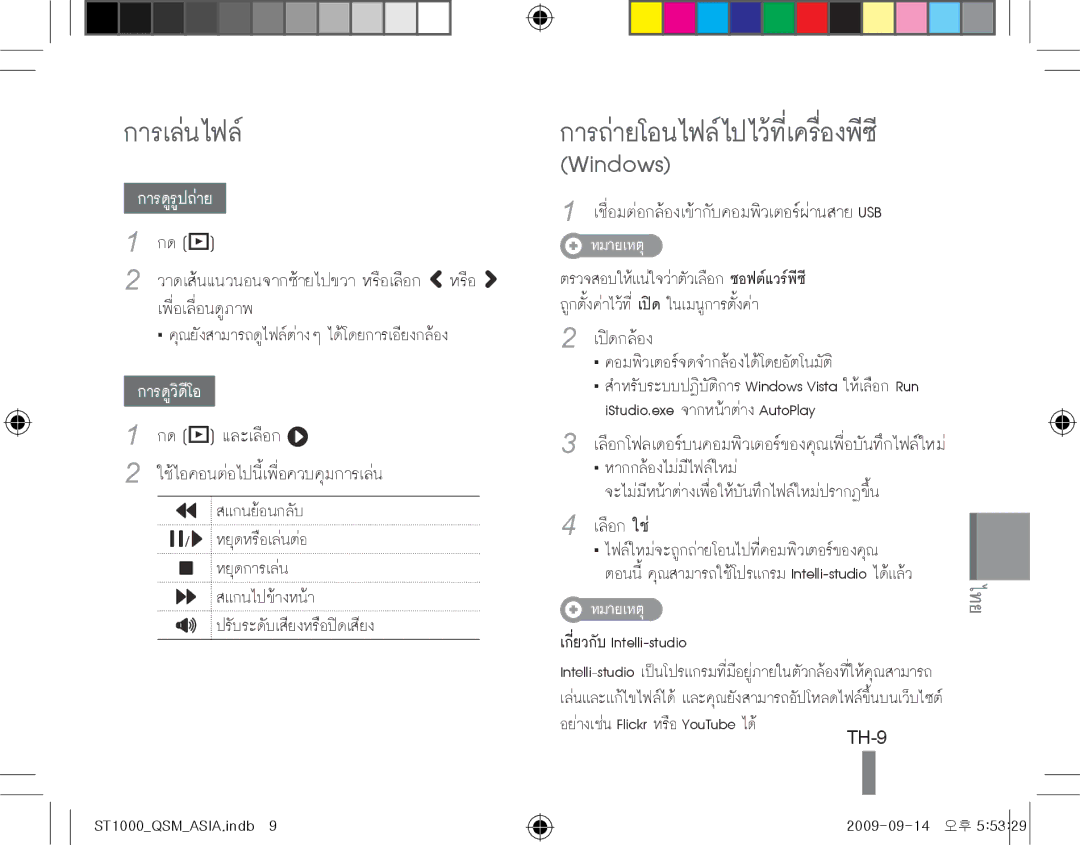 Samsung EC-ST1000BPRRU, EC-ST1000BPSE1, EC-ST1000BPRFR, EC-ST1000BPBFR, EC-ST1000BPBE1, EC-ST1000BPUFR manual การเล่นไฟล์ 