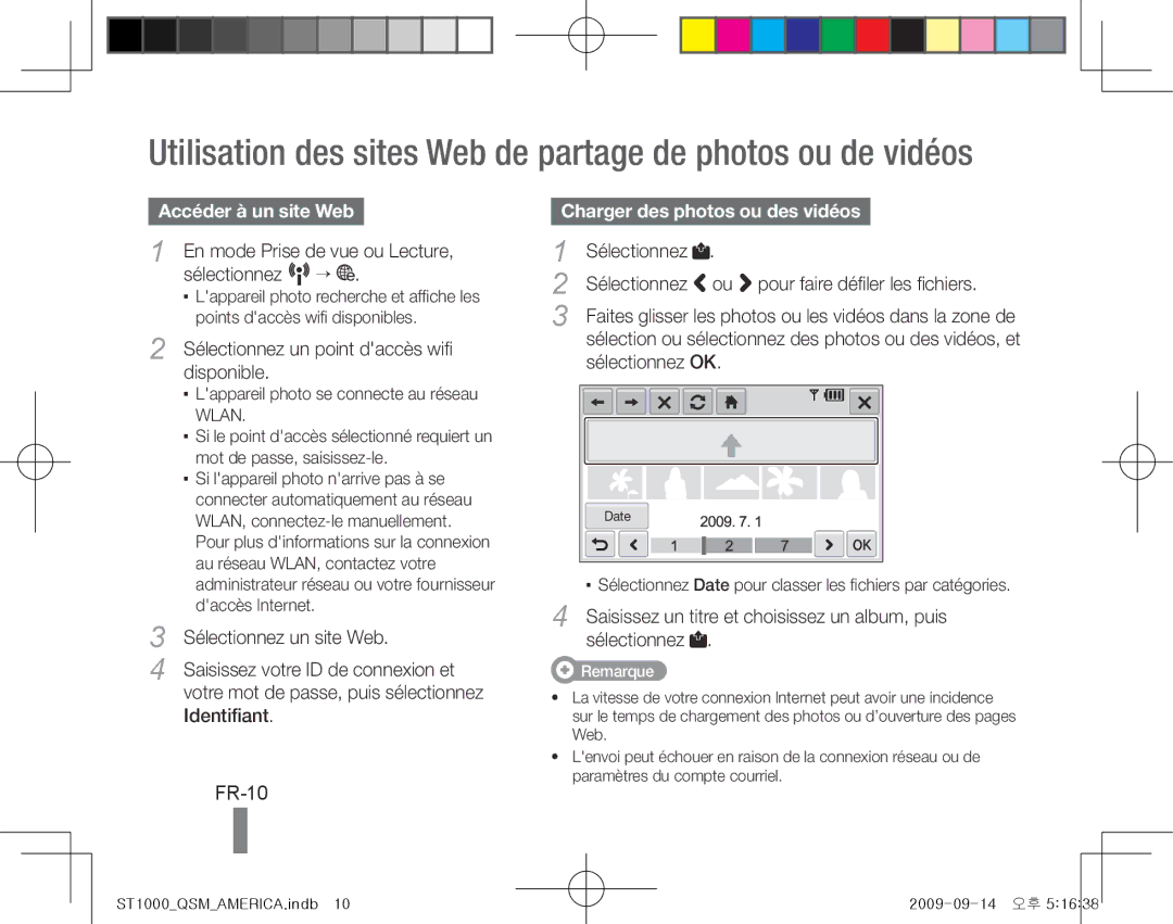 Samsung EC-ST1000BPSE2 manual Utilisation des sites Web de partage de photos ou de vidéos, FR-10, Accéder à un site Web 