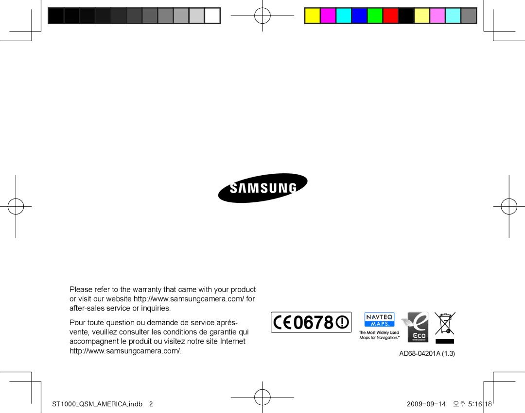 Samsung EC-ST1000BPRRU, EC-ST1000BPSE1, EC-ST1000BPRFR, EC-ST1000BPBFR, EC-ST1000BPBE1, EC-ST1000BPUFR manual AD68-04201A 