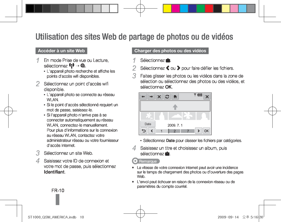 Samsung EC-ST1000BPSE2 manual Utilisation des sites Web de partage de photos ou de vidéos, FR-10, Accéder à un site Web 