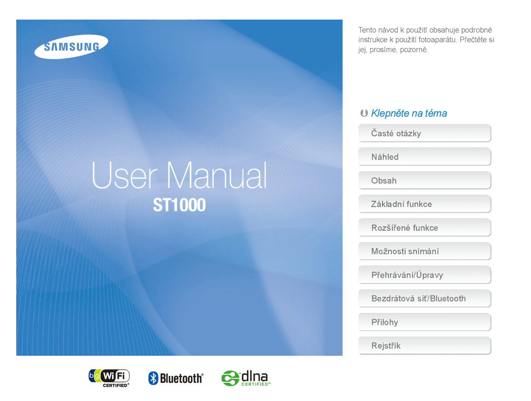 Samsung EC-ST1000BPBE3, EC-ST1000BPSE3, EC-ST1000BPUE3, EC-ST1000BPGE3, EC-ST1000BPRE3 manual 