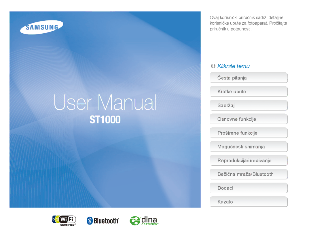 Samsung EC-ST1000BPBE3, EC-ST1000BPSE3, EC-ST1000BPUE3, EC-ST1000BPGE3, EC-ST1000BPRE3 manual 