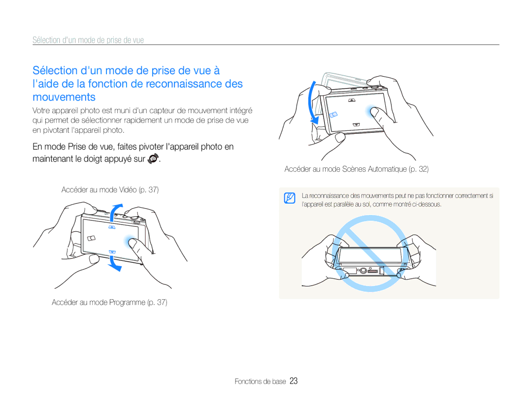 Samsung EC-ST100ZBPBE1 manual Sélection dun mode de prise de vue 