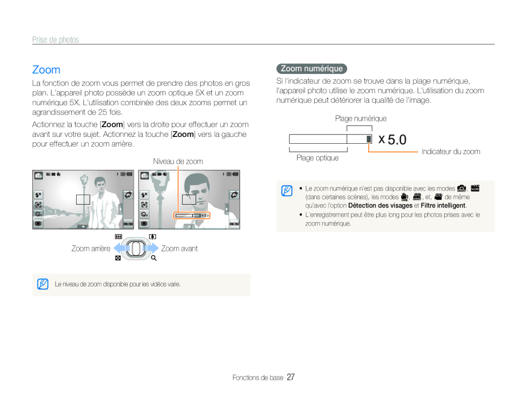 Samsung EC-ST100ZBPBE1 manual Zoom numérique 