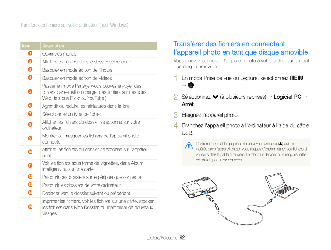 Samsung EC-ST100ZBPBE1 manual Icon 