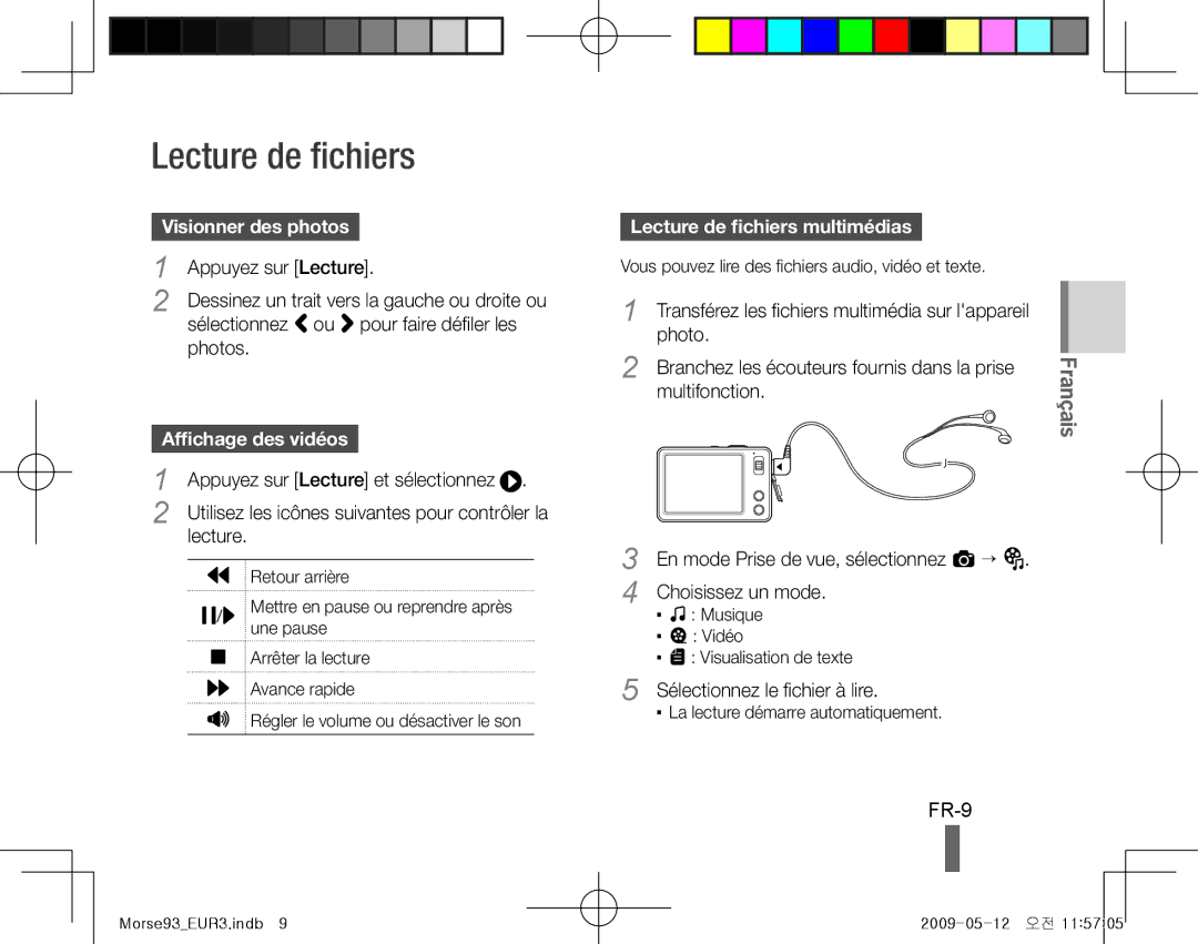 Samsung EC-ST10ZSBP/IT, EC-ST10ZABP/FR, EC-ST10ZBBP/IT manual FR-9, Visionner des photos, Lecture de fichiers multimédias 