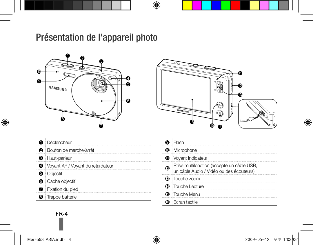 Samsung EC-ST10ZABP/VN, EC-ST10ZABP/FR, EC-ST10ZSBP/IT, EC-ST10ZBBP/IT, EC-ST10ZSBA/IT Présentation de lappareil photo, FR-4 