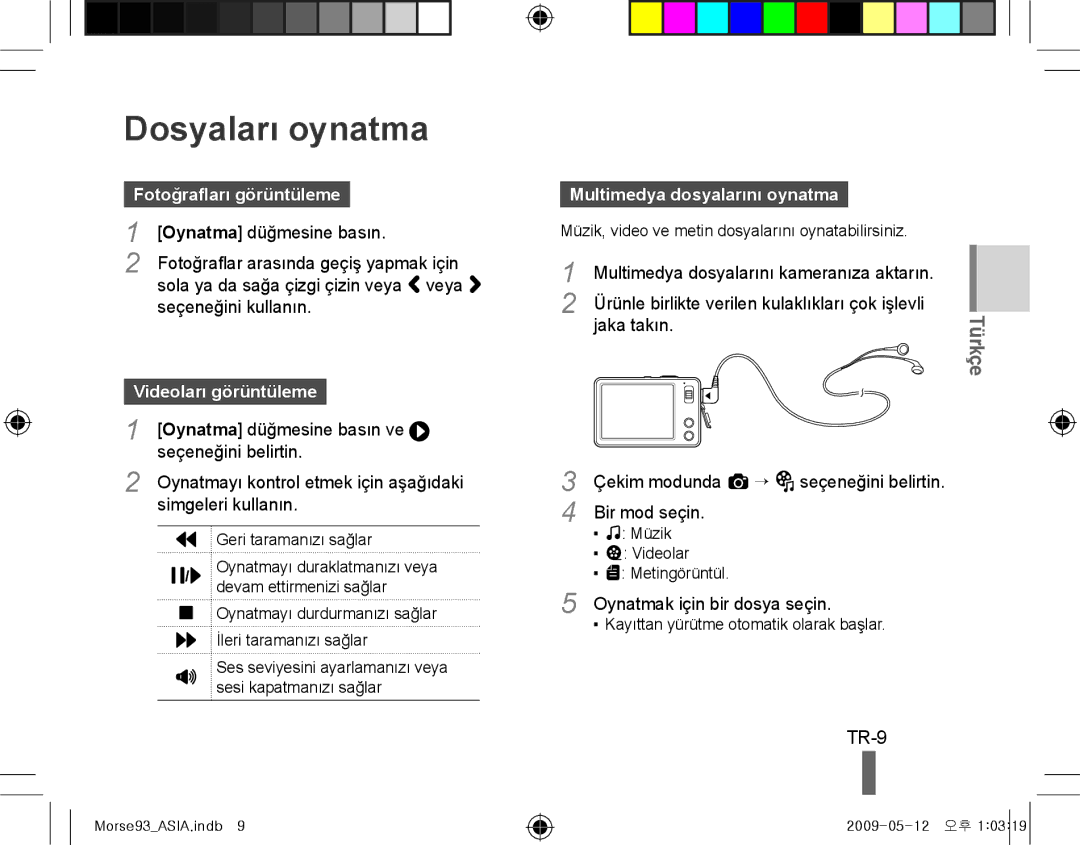 Samsung EC-ST10ZSBP/IT, EC-ST10ZABP/FR manual Dosyaları oynatma, TR-9, Fotoğrafları görüntüleme, Videoları görüntüleme 