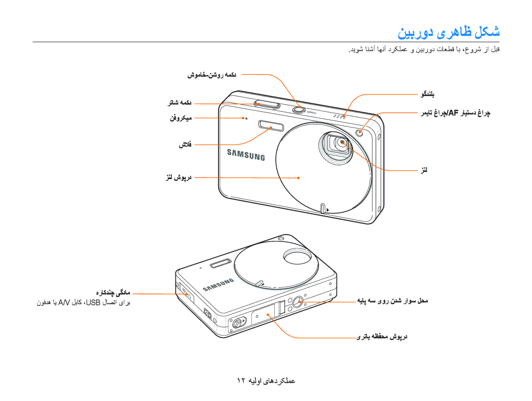 Samsung EC-ST10ZABP/SA, EC-ST10ZABP/ME, EC-ST10ZSBP/SA, EC-ST10ZGBP/ME, EC-ST10ZRBP/ME ﻦﻴﺑﺭﻭﺩ یﺮﻫﺎﻇ ﻞﮑﺷ, ١٢ ﻪﻴﻟﻭﺍ یﺎﻫﺩﺮﮑﻠﻤﻋ 