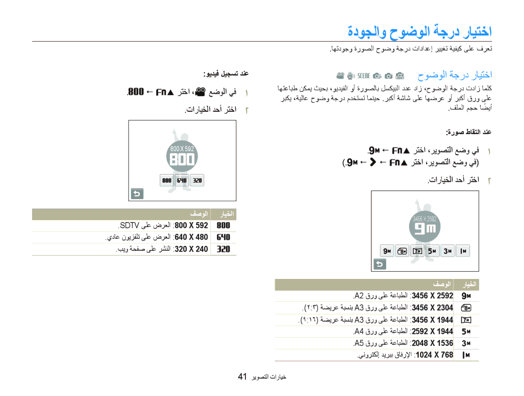 Samsung EC-ST10ZABP/ME ﺓﺩﻮﺠﻟﺍﻭ ﺡﻮﺿﻮﻟﺍ ﺔﺟﺭﺩ ﺭﺎﻴﺘﺧﺍ, S p a S ﺡﻮﺿﻮﻟﺍ ﺔﺟﺭﺩ ﺭﺎﻴﺘﺧﺍ,  f ﺮﺘﺧﺍ ،v ﻊﺿﻮﻟﺍ ﻲﻓ ﺕﺍﺭﺎﻴﺨﻟﺍ ﺪﺣﺃ ﺮﺘﺧﺍ 