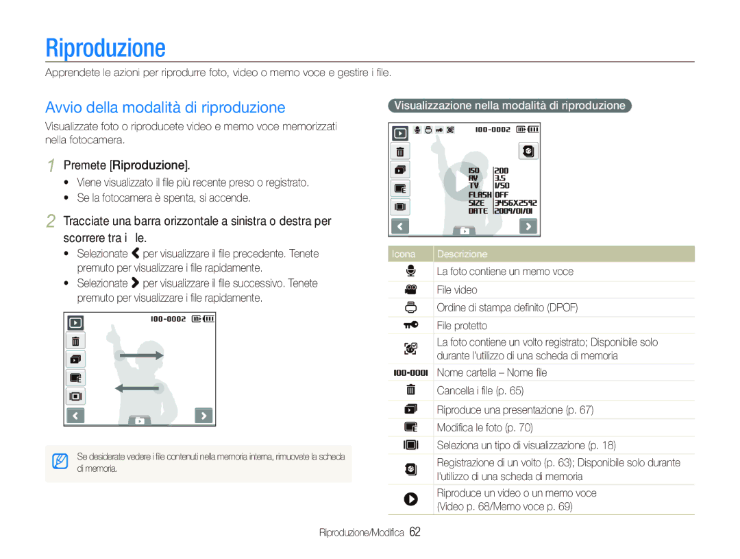 Samsung EC-ST10ZABA/IT, EC-ST10ZSBP/IT, EC-ST10ZBBP/IT manual Avvio della modalità di riproduzione, Premete Riproduzione 