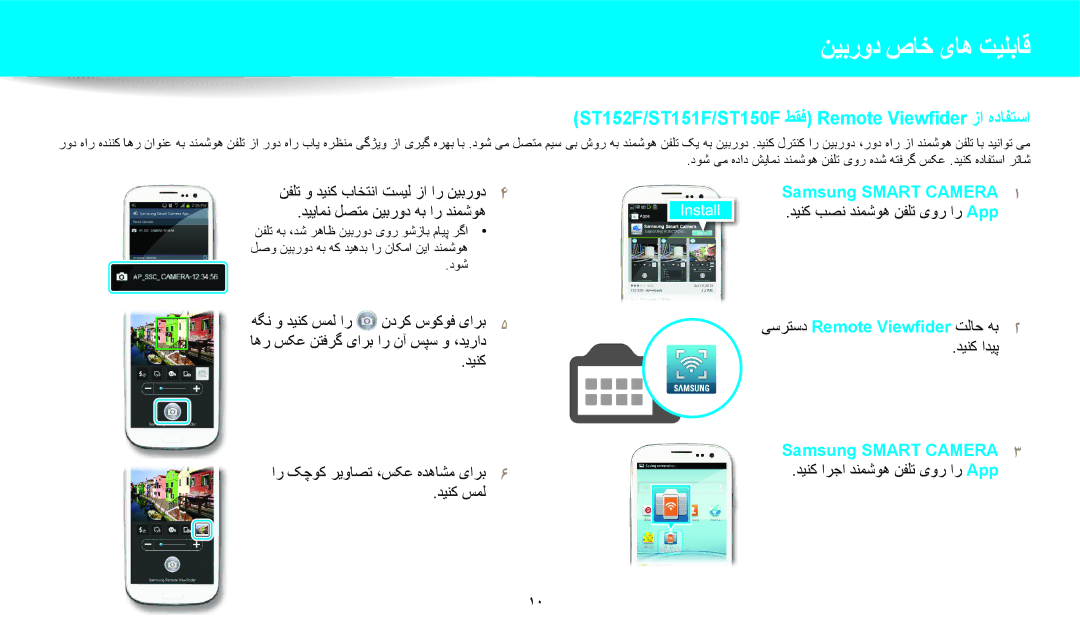 Samsung EC-ST150FDPWM3 manual دینک ار کچوک ریواصت ،سکع هدهاشم یارب6 دینک سمل, دینک بصن دنمشوه نفلت یور ار App, دینک ادیپ 