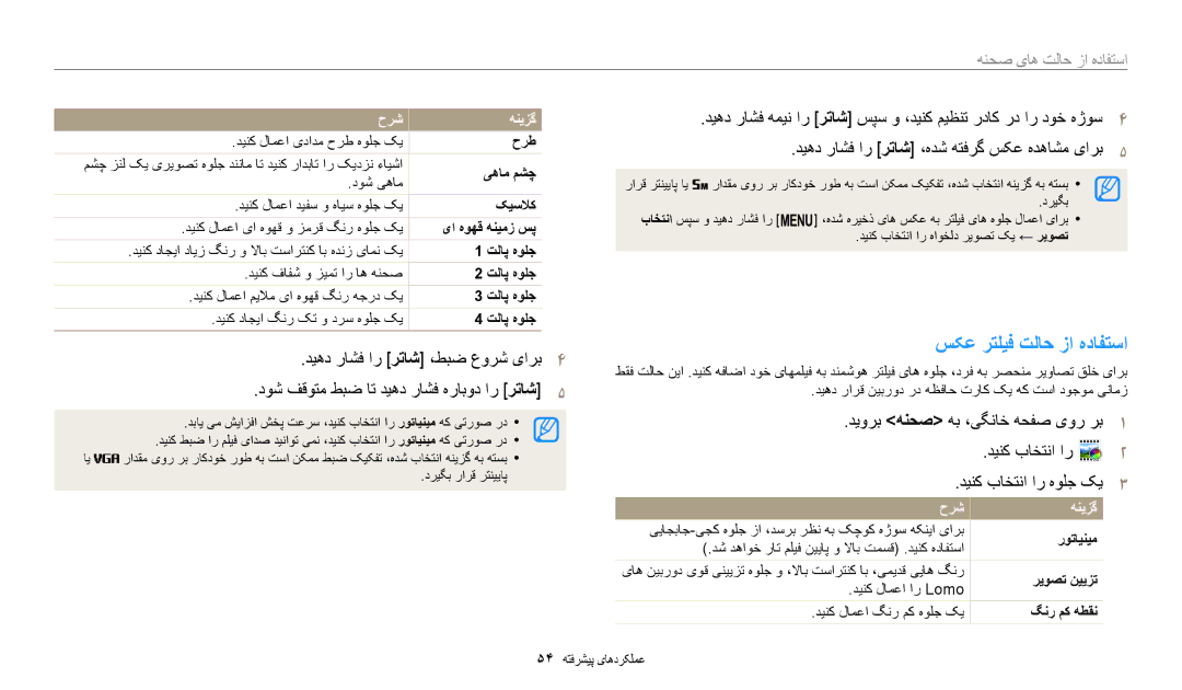 Samsung EC-ST72ZZBDLSA, EC-ST150FBDPSA, EC-ST150FDPWM3 manual دیهد راشف ار رتاش ،هدش هتفرگ سکع هدهاشم یارب5, تلاپ هولج 