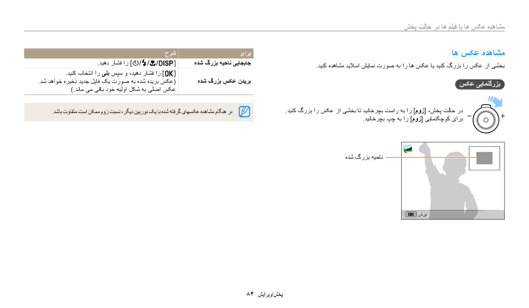 Samsung EC-ST72ZZBDLSA, EC-ST150FBDPSA, EC-ST150FDPWM3 manual اه سکع هدهاشم, سکع ییامنگرزب, حرش یارب, هدش گرزب سکع نديرب 