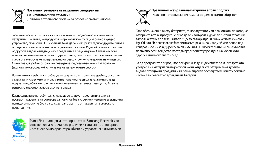 Samsung EC-ST150FBPSE3, EC-ST150FBPWE3 manual Правилно третиране на изделието след края на, Експлоатационния му живот 