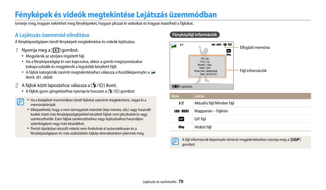 Samsung EC-ST152FBDWE3, EC-ST150FBPWE3 Fényképek és videók megtekintése Lejátszás üzemmódban, Lejátszás üzemmód elindítása 