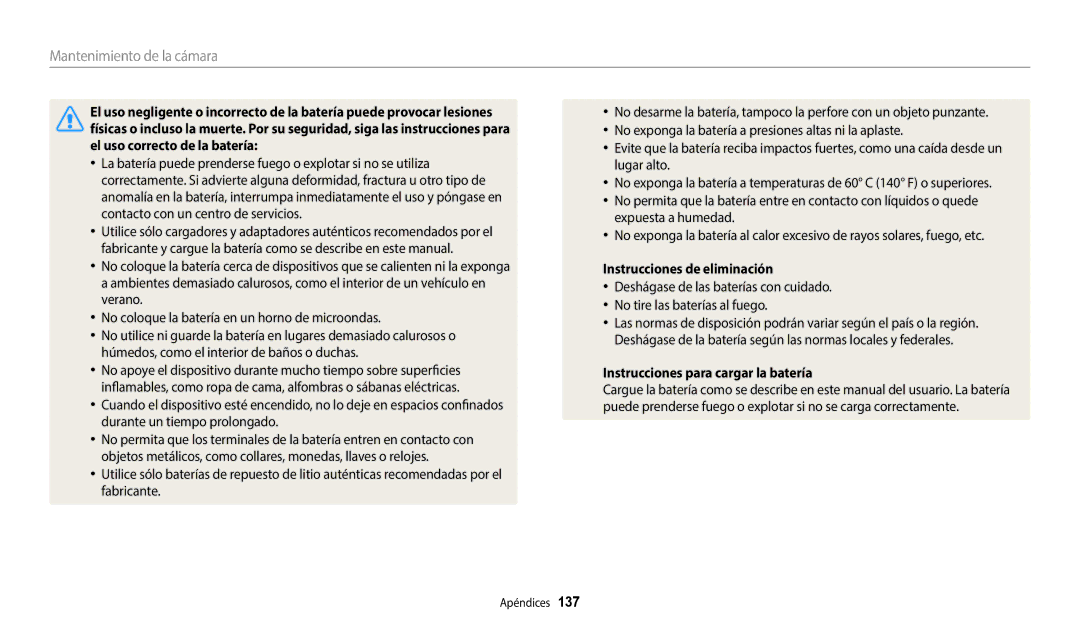 Samsung EC-ST150FBPBIL, EC-ST152FBDWE1, EC-ST72ZZBPWE1 Instrucciones de eliminación, Instrucciones para cargar la batería 