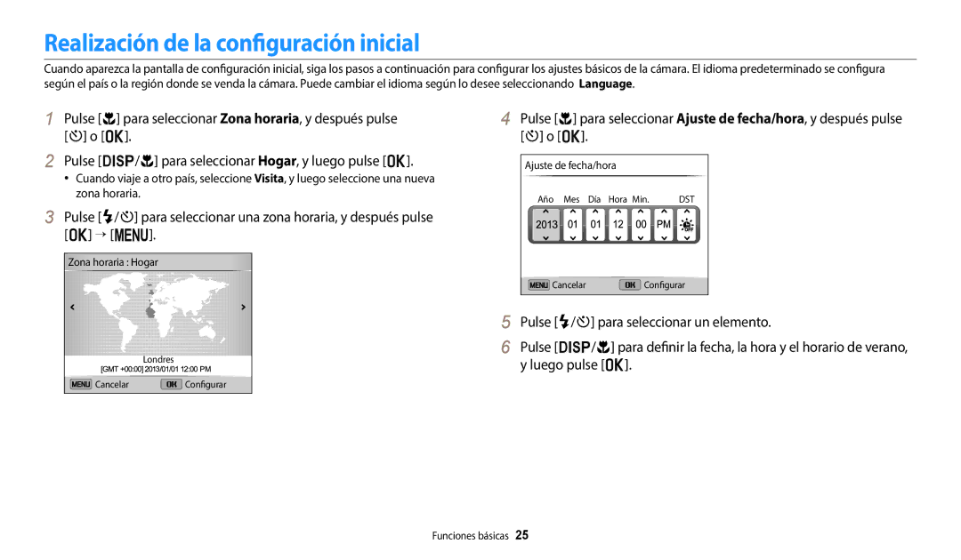 Samsung EC-ST150FBPBIL, EC-ST152FBDWE1, EC-ST72ZZBPWE1, EC-ST150FBPBE1 manual Realización de la configuración inicial 