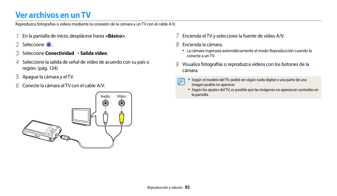 Samsung EC-ST72ZZBPLIL, EC-ST152FBDWE1, EC-ST72ZZBPWE1 manual Ver archivos en un TV, Seleccione Conectividad → Salida vídeo 