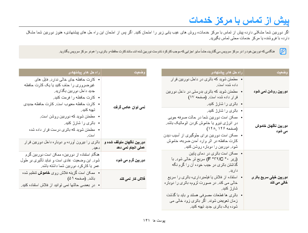 Samsung EC-ST200FBPBIL, EC-ST200FDDBME, EC-ST200FDDRME, EC-ST200FBPSRU, EC-ST200FBDBKE manual تامدخ زکرم اب سامت زا شیپ 