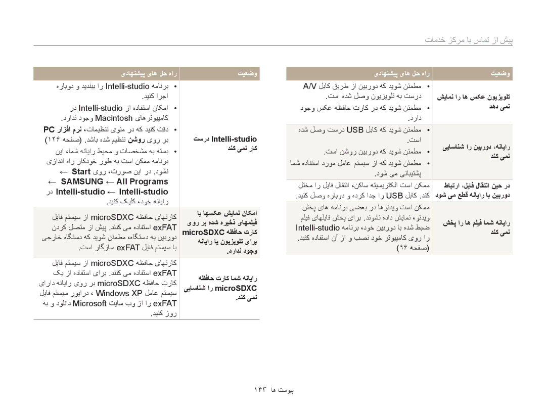 Samsung EC-ST200FBDBKE manual تسرد Intelli-studio, دنك یمن راك, ← Samsung ← All Programs رد Intelli-studio ← Intelli-studio 