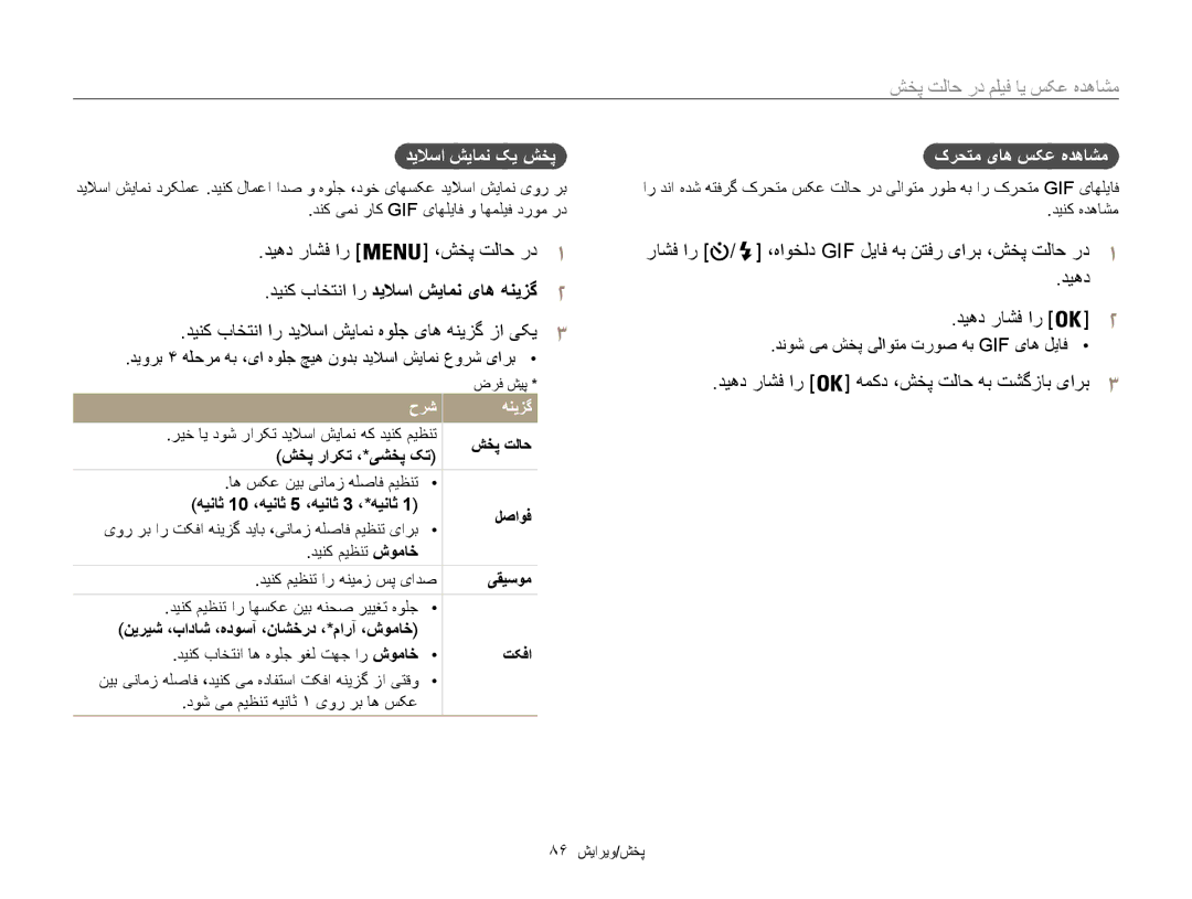 Samsung EC-ST200FBPSRU manual دينک باختنا ار دیلاسا شیامن یاه هنیزگ, دینک باختنا ار دیلاسا شیامن هولج یاه هنیزگ زا یکی 