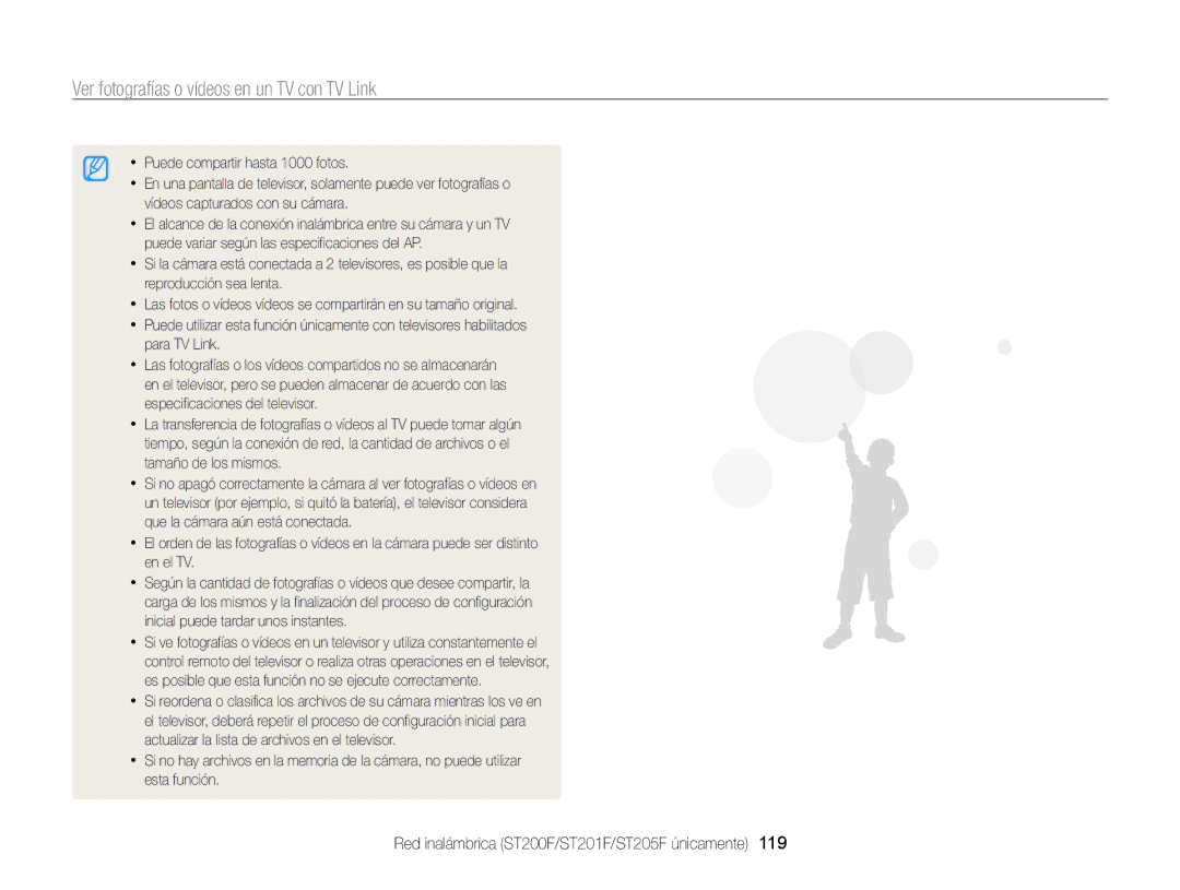 Samsung EC-ST200ZBPLE1, EC-ST200ZBPBE1, EC-ST200FBPLE1, EC-ST200FBPRE1 manual Ver fotografías o vídeos en un TV con TV Link 